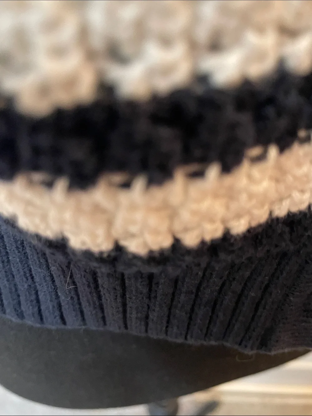 Banana Republic Navy and Cream Striped Crochet Button Cardigan